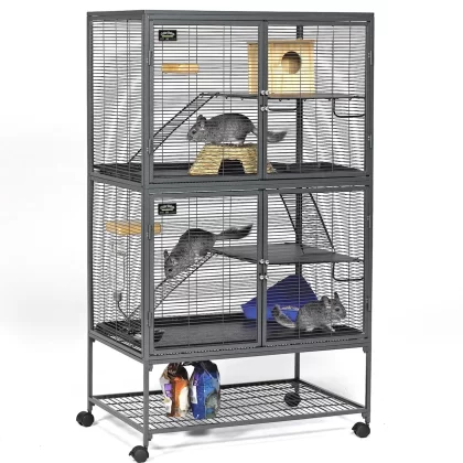 Midwest Critter Nation Double Unit with Stand Small Animal Cage, 36" L X 24" W X 63" H