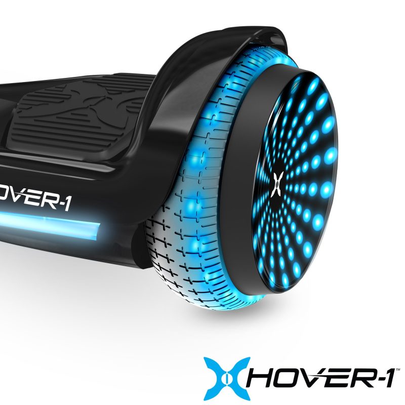 Hover-1 Turbo Hoverboard, LED Infinity Wheels, LED Headlights, 220 Max Weight, 7 MPH, Black