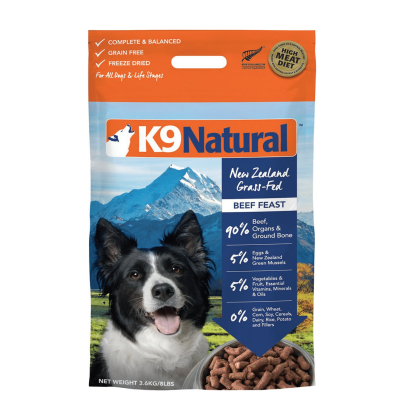 K9 Natural Beef Feast Raw Grain-Free Freeze-Dried Dog Food