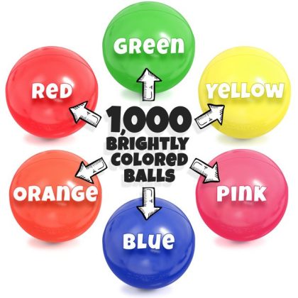 Click N' Play Ball Pit Balls Bulk 1000 Pack, Crush Proof Ball Pit Balls