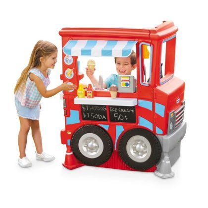 Little Tikes 2-in-1 Food Truck 20-Piece Plastic Pretend Play Kitchen Toys Playset