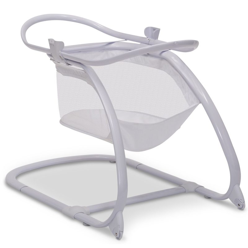 Little Folks by Delta Children 2-in-1 Moses Basket Bedside Bassinet Sleeper, Portable Baby Crib w/ Wheels & Removable Moses Basket, White