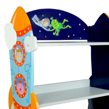 Teamson Kids Fantasy Fields Outer Space, Kids Wooden Bookcase with Drawer