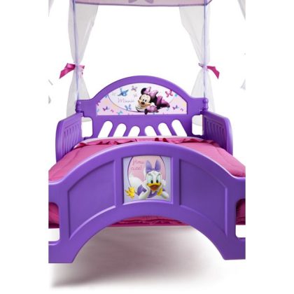 Disney Minnie Mouse Plastic Toddler Canopy Bed By Delta Children, Purple