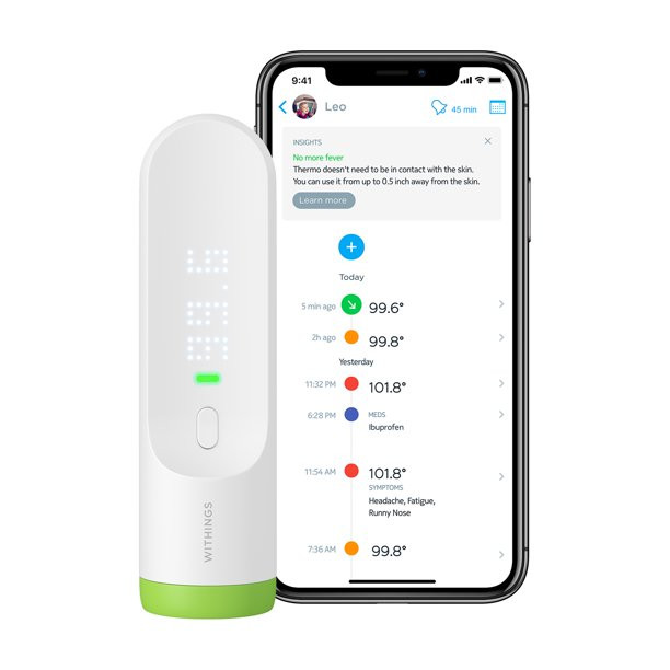 Withings Thermo - Smart Non-Contact Digital Forehead Thermometer, FSA Eligible