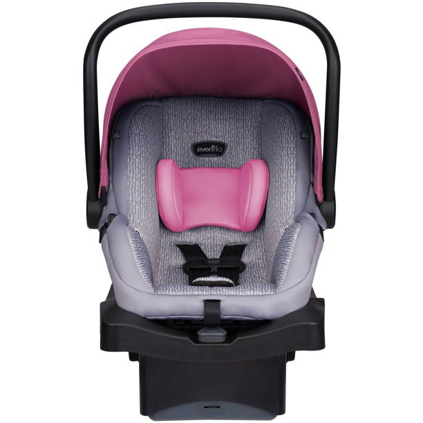 Evenflo LiteMax 35 lbs Infant Car Seat, Geometric Grey and Pink
