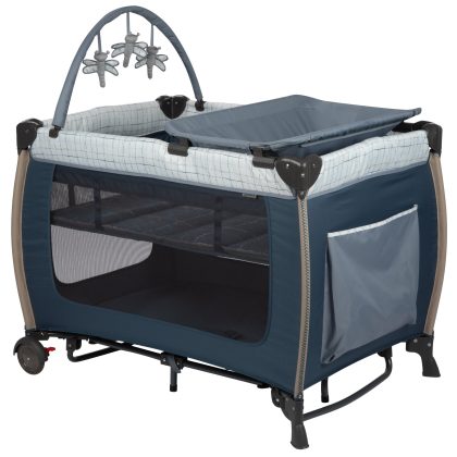 Monbebe Willow Rocking Play Yard with Full Size Bassinet, Plaid