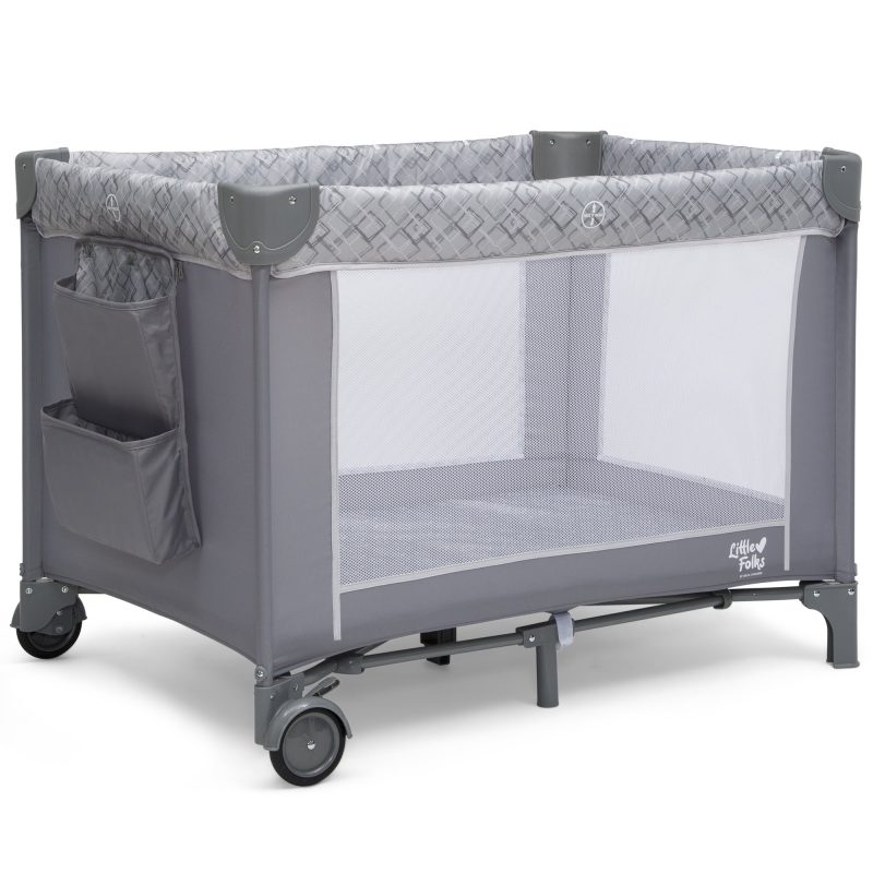 Little Folks by Delta Children LX Deluxe Play Yard with Removable Bassinet and Changing Table, Square Root