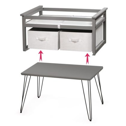 Badger Basket Contempo Convertible Changing Table With Two Baskets - Gray