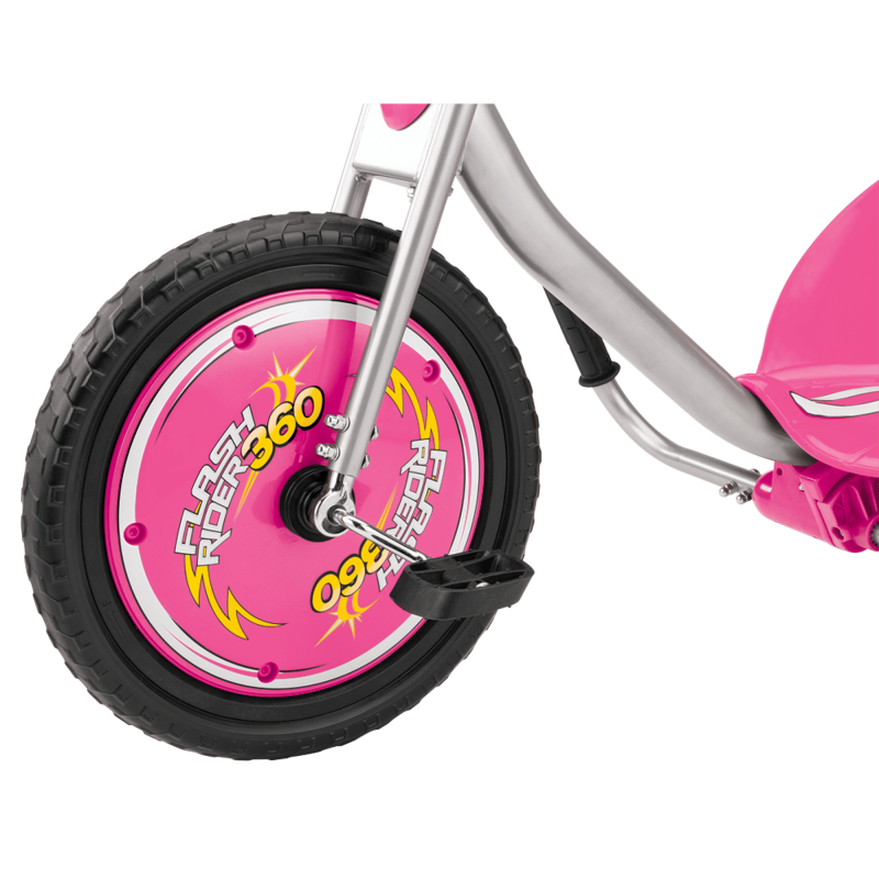 Razor FlashRider 360 Tricycle with Sparks, Pink, Moto-Style Trike, Ride-On Toy for Kids Ages 6 and Up