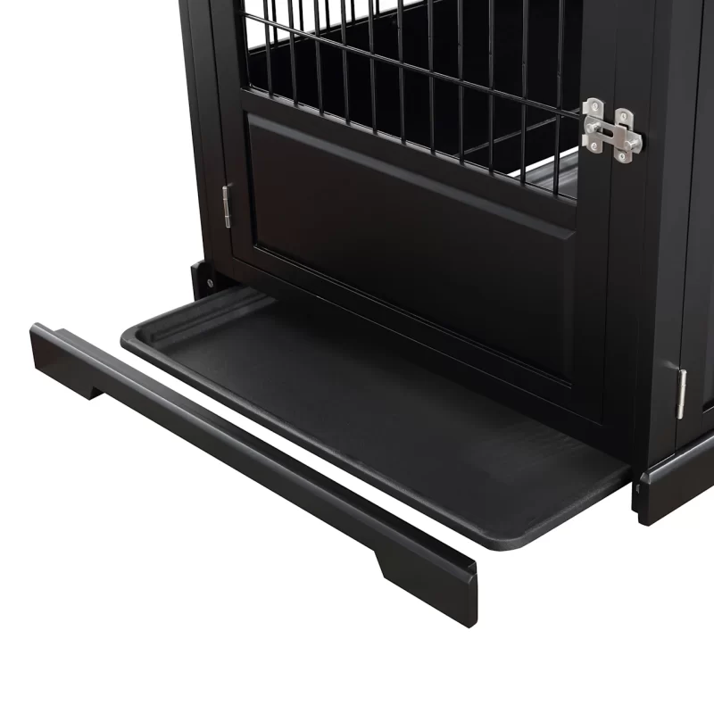 Zoovilla Fairview Triple Door Black Dog Crate, 43.2" L X 28.5" W X 30" H