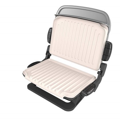 George Foreman GRP4842P Evolve Grill With Waffle Plates and Ceramic Grill Plates, Platinum