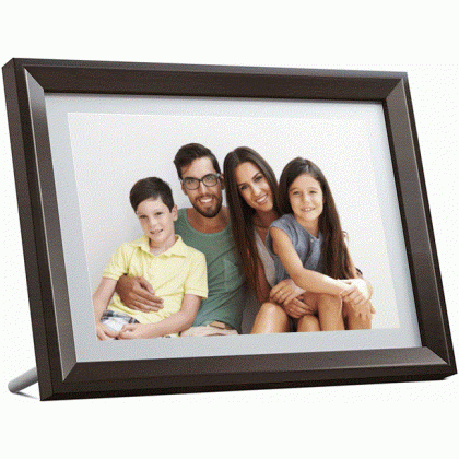 Dragon Touch Digital Picture Frame Wi-Fi 10 inch IPS Touch Screen HD Display, FHD 1080P Touchscreen, Brown
