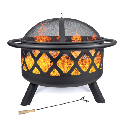 Mumtop Portable Outdoor Fire Pit Bowl, Round Bonfire Wood Burning Patio