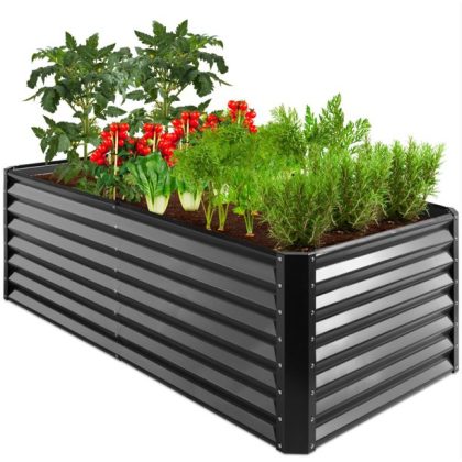 Best Choice Products 6x3x2ft Outdoor Metal Raised Garden Bed, Planter Box, Gray