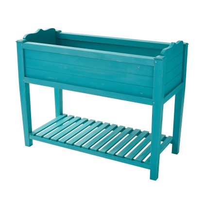 The Pioneer Woman Blue Wood Raised Garden Bed, 40.2" L x 18.2" W x 32" H
