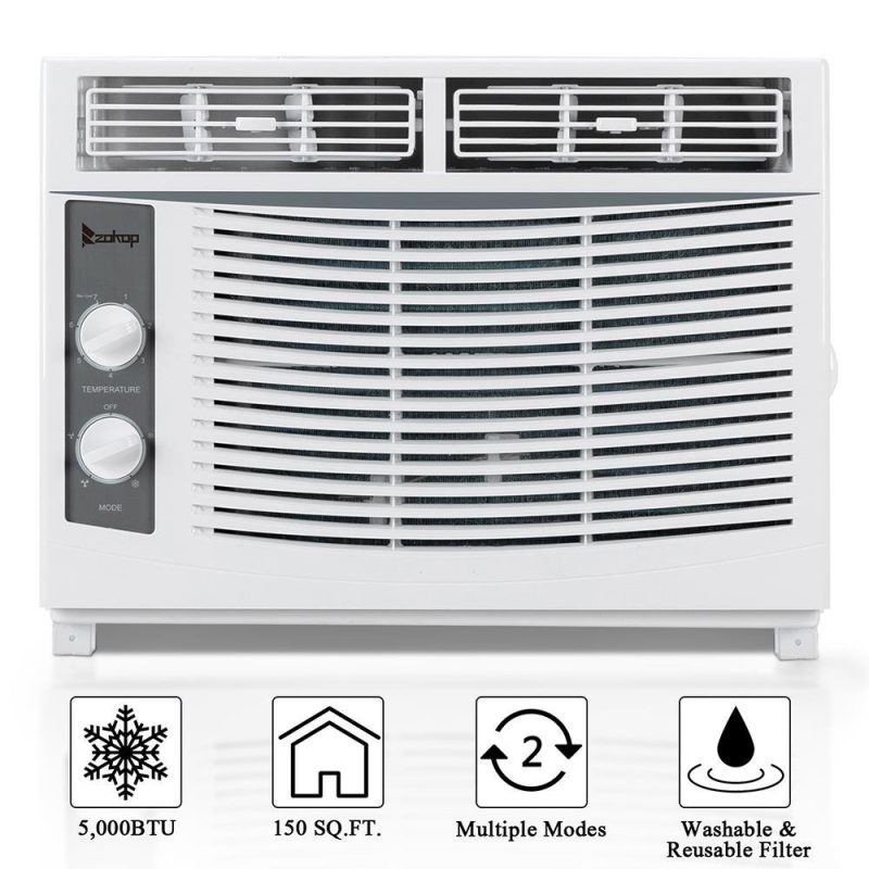 Ktaxon WAC-5000 Window Air Conditioner 5000 BTU, 7-Temperature, 2 Cooling and Fan Settings, White