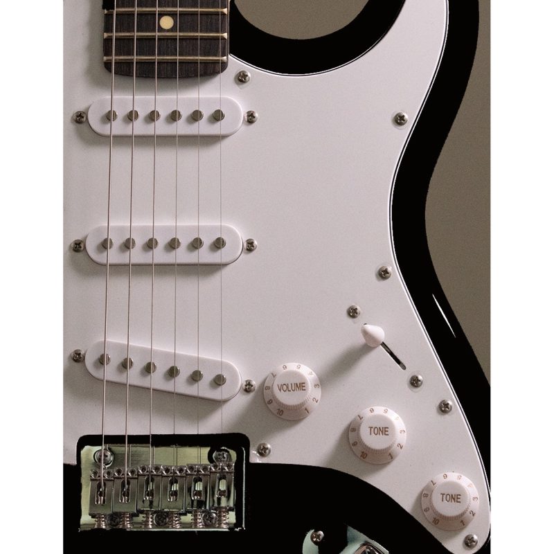 Ameritone "Learn to Play" Double Cutaway Black Electric Guitar