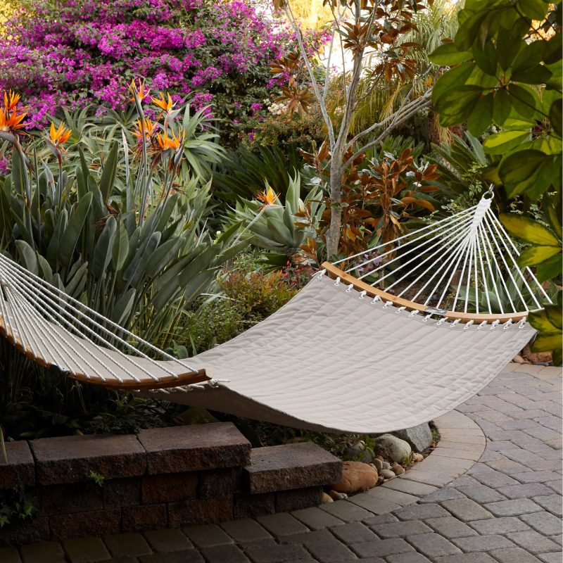 Classic Accessories Ravenna 81 x 55 Inch Quilted Double Hammock, Mushroom