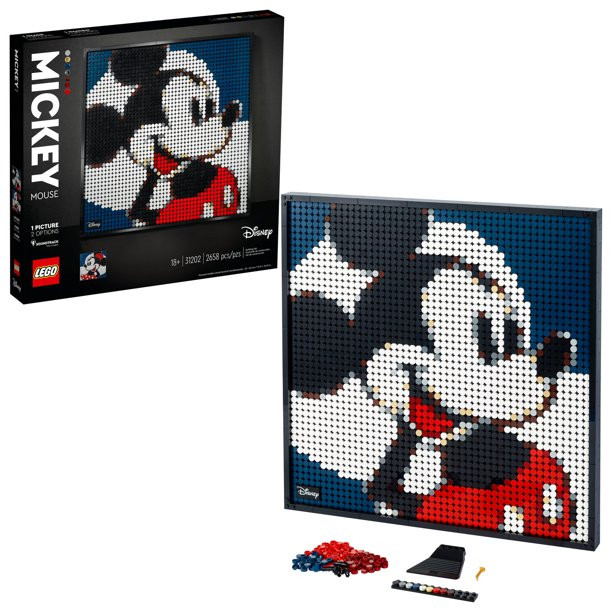 Lego Art Disney’s Mickey Mouse 31202 Wall Decor Set for Adults Who Love Crafts (2,658 Pieces)