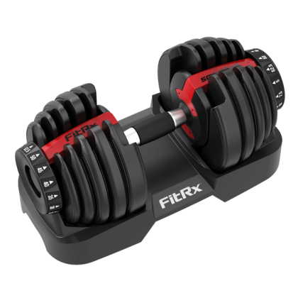 FitRx SmartBell, Quick Select Adjustable Weight Dumbbell, 5-52lbs.