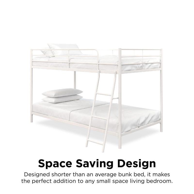 Mainstays Small Space Twin over Twin Junior Bunk Bed, White