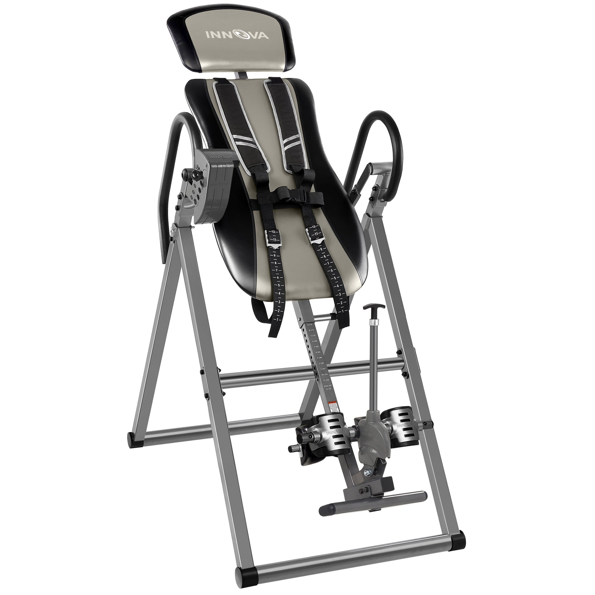 Innova ITX9800 Inversion Table with Ankle Relief and Safety Features, Gray/Black