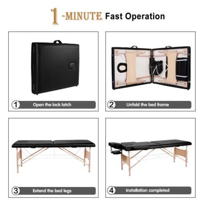 MaxKare 2 Folding Massage Table Portable Facial SPA Professional Massage Bed