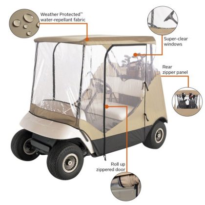 Classic Accessories Fairway 2-Person Travel 4-Sided Golf Cart Enclosure