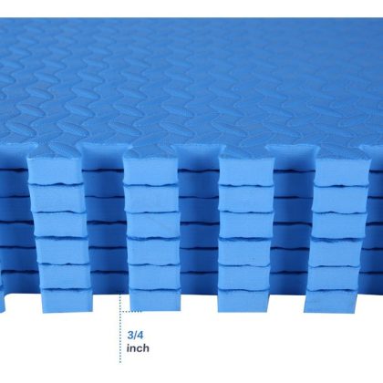 Fitit 3/4 In. Thick Flooring Puzzle Exercise Mat, 24 Piece, 96 Sq. Ft. Blue