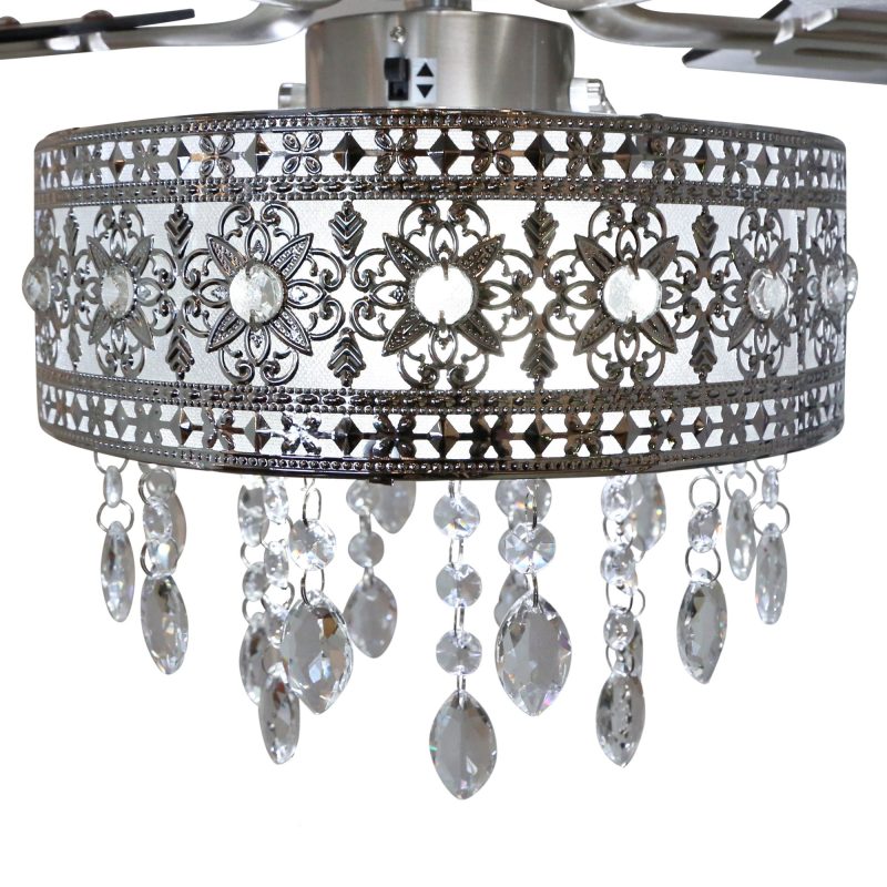River of Goods 52-Inch Grandeur Crystal Chandelier LED Ceiling Fan with Light