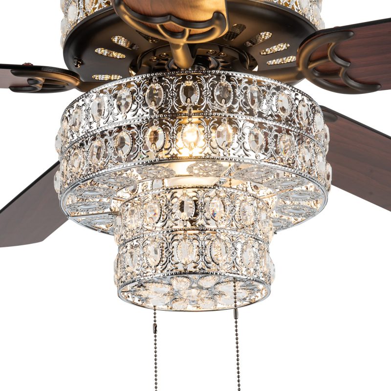 River of Goods 52-Inch Bella Crystal LED Ceiling Fan with Light
