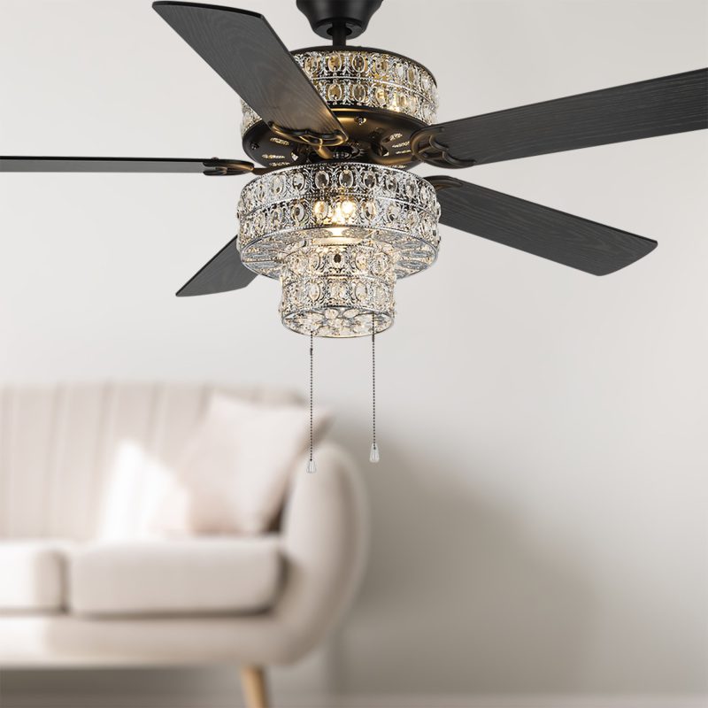 River of Goods 52-Inch Bella Crystal LED Ceiling Fan with Light