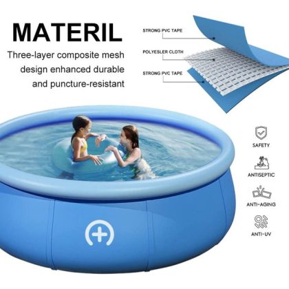 Sugift 10ft X 30in Inflatable Above Ground Swimming Pool, Blue