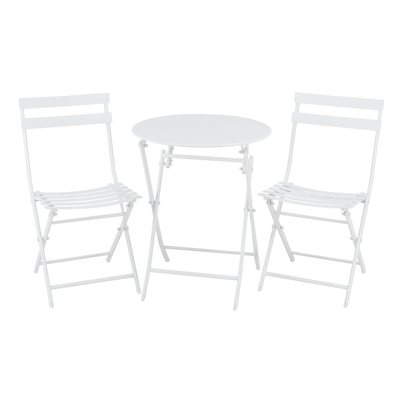 Mainstays 3-Piece White Folding Bistro Table and Chair Set