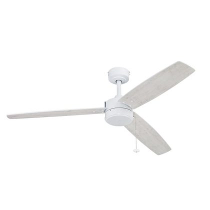 Prominence Home 52" Journal Bright White Ceiling Fan, Outdoor, Pull Chain, 3 Blades