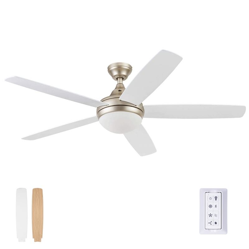 Prominence Home 52" Ashby Champagne Remote Control Ceiling Fan, 5 Blades