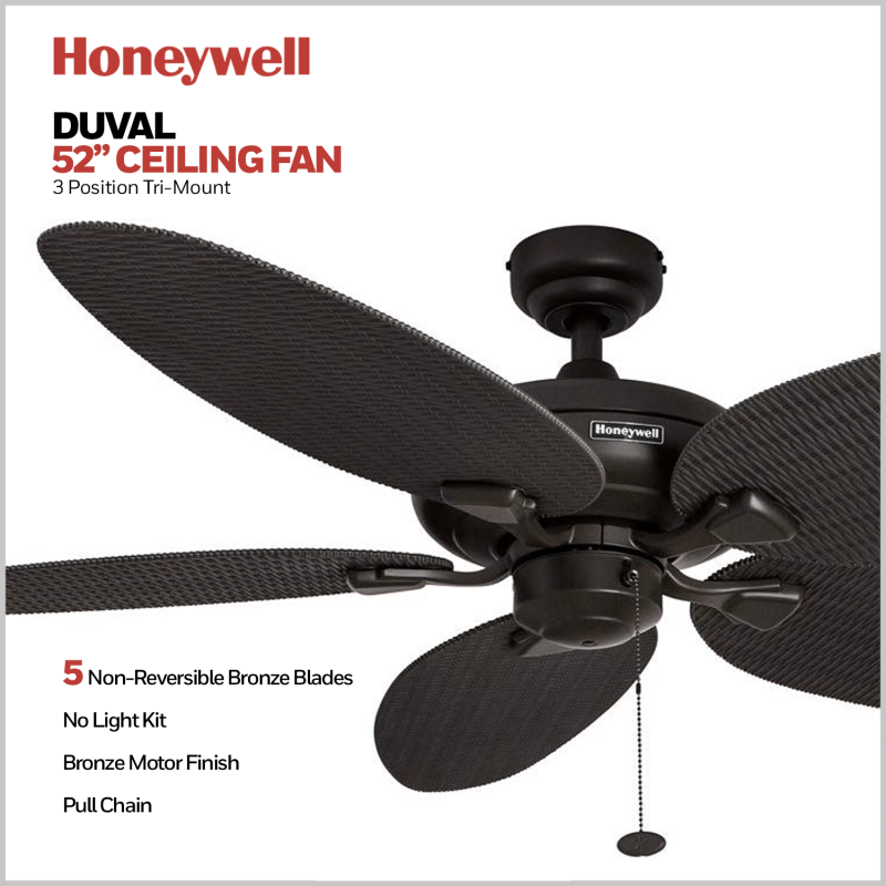Honeywell Duval 52-Inch Bronze Outdoor Ceiling Fan