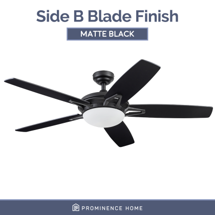 Prominence Home 52-Inch Clancy Matte Black Remote Control Ceiling Fan, 5 Blades