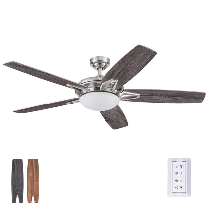 Prominence Home 52-Inch Clancy Matte Black Remote Control Ceiling Fan, 5 Blades