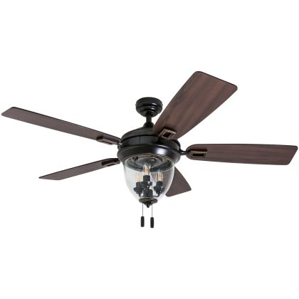 Honeywell Glencrest 52-Inch Craftsman Industrial Oil Rubbed Bronze LED Outdoor Ceiling Fan with Light
