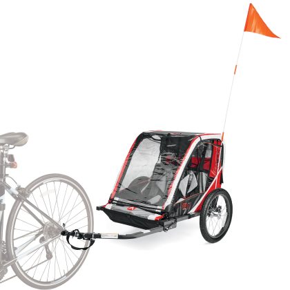 Allen Sports Deluxe Steel 2-Child Bicycle Trailer, T2 Red