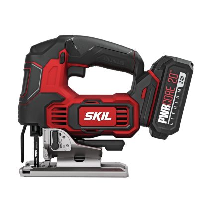 Skil PWR CORE 20 Brushless 20-Volt Cordless Jigsaw Kit with 2.0Ah Battery and PWR JUMP Charger (JS820202)