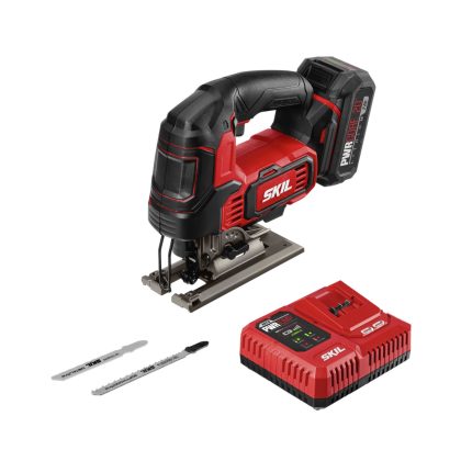 Skil PWR CORE 20 Brushless 20-Volt Cordless Jigsaw Kit with 2.0Ah Battery and PWR JUMP Charger (JS820202)
