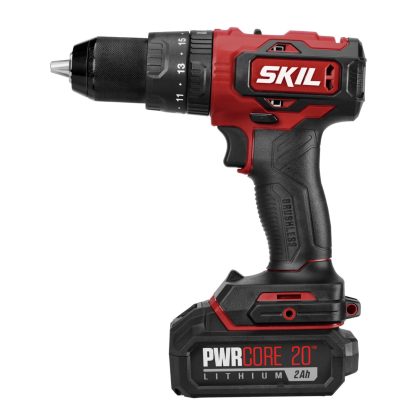 Skil PWR CORE 20 Brushless 20-Volt 1/2 In. Hammer Drill Kit with 2.0Ah Battery and PWR JUMP Charger (HD529402)