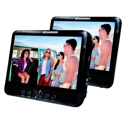 Sylvania 10.1" Dual Screen Portable DVD Media Player SDVD1082, Black