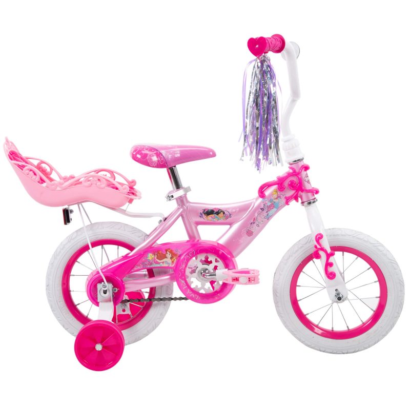 Huffy Disney Princess Girls' 12-Inch Bike with Doll Carrier
