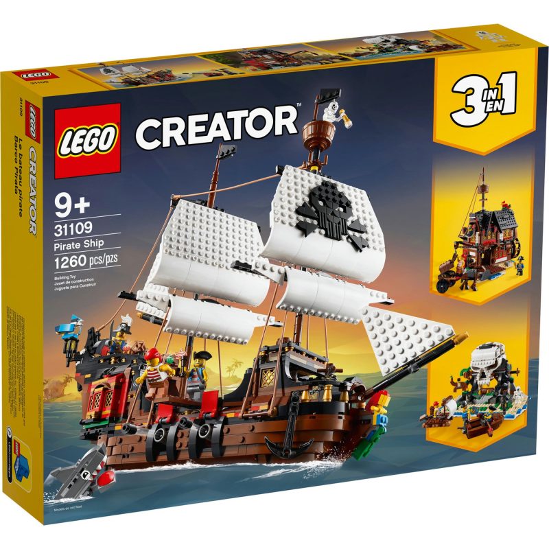 Lego Creator 3-In-1 Pirate Ship 31109 Toy Building Set for Kids Age 9+ (1,260 Pieces)