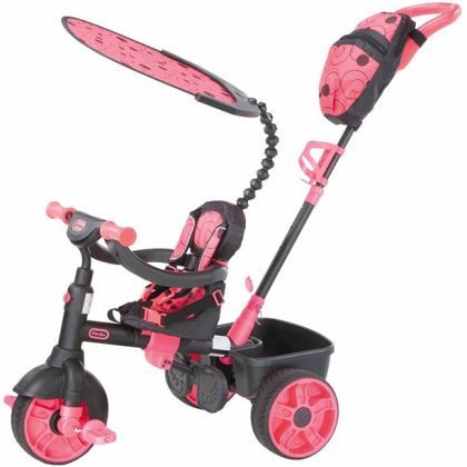 Little Tikes 4-In-1 Deluxe Edition Trike In Neon Pink, Convertible Tricycle For Toddlers Tricycle