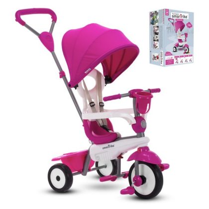 smarTrike Breeze Plus, 4-in-1 Toddler Tricycle 15M+ - Pink